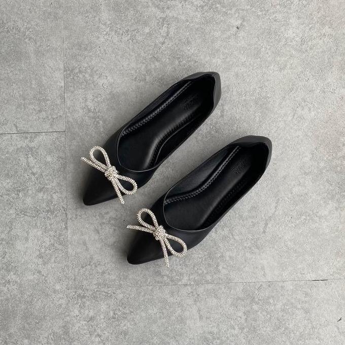 NEW - Felfeth - Flatshoes Wanita Elegan| Pansus Kerja Kekinian| Flat Shoes Kuliah| Sepatu Balet Hita
