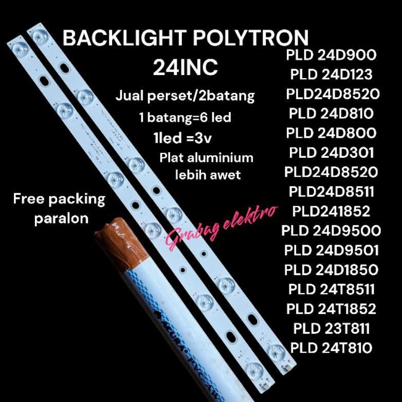 sale BACKLIGHT TV POLYTRON LED 24INC 1SET (2 baris)ORIGINAL PNP