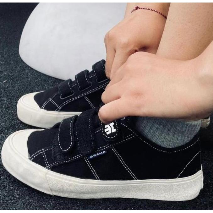 PROMO - Wama - Vision Low Velcro 39 - 44 | Sepatu Pria Wanita Sneakers Casual Vulcanized Top Lokal B