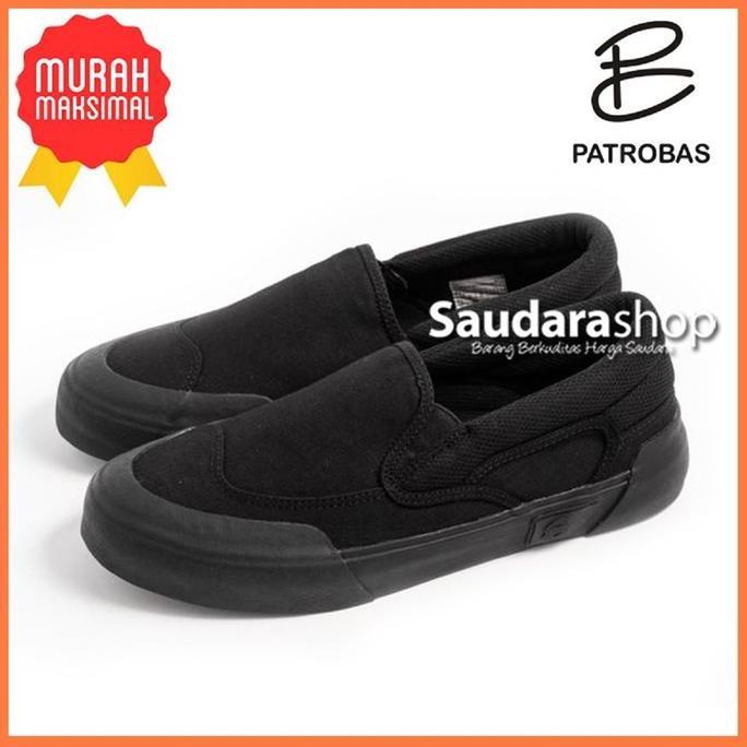 Sepatu Patrobas Cloud SLIPON Allblack / Patrobas Cloud SlipOn Allblack