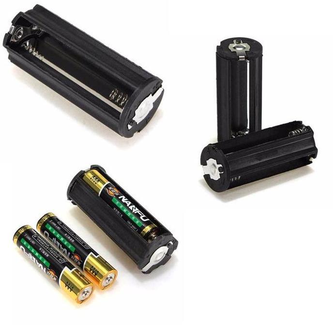 box holder dudukan baterai aaa isi 3 (3 slot baterai aaa memutar) kode 99