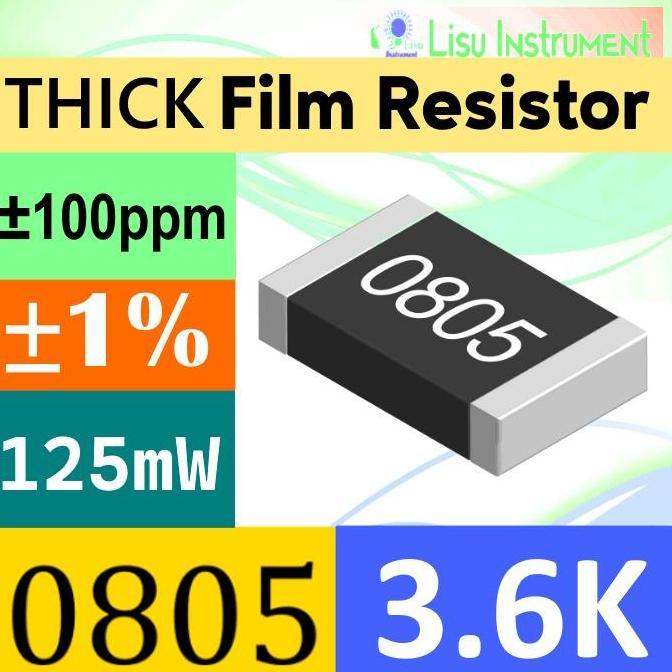 3.6K 0805 2012(MM) 1% THICK FILM SMD RESISTOR 125MW 3.6K 3K6