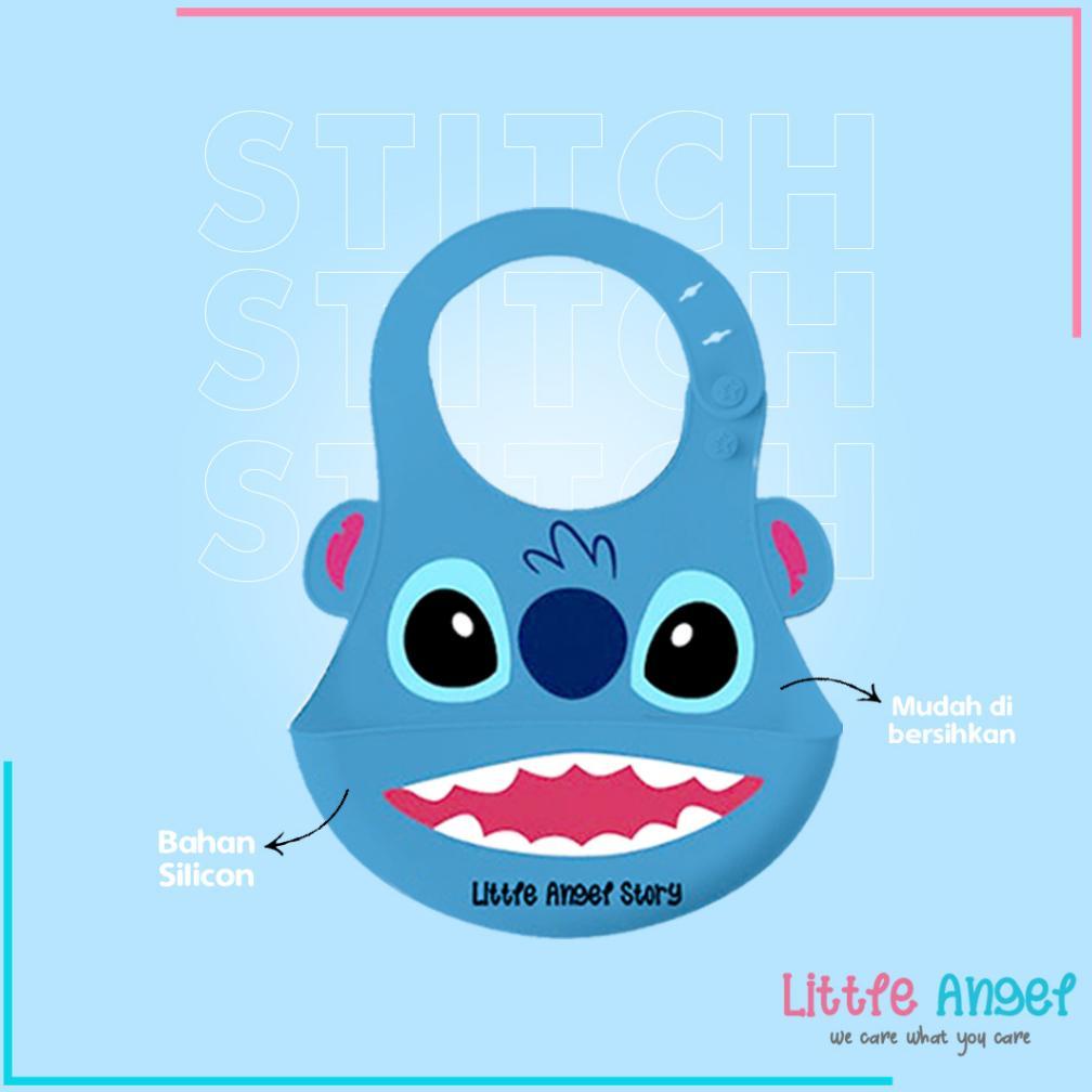 Sale Baby Bib Celemek Makan Bayi Slaber Silikon Anak Bibs Karakter Elsa Stitch Mickey Mini Karet Bab