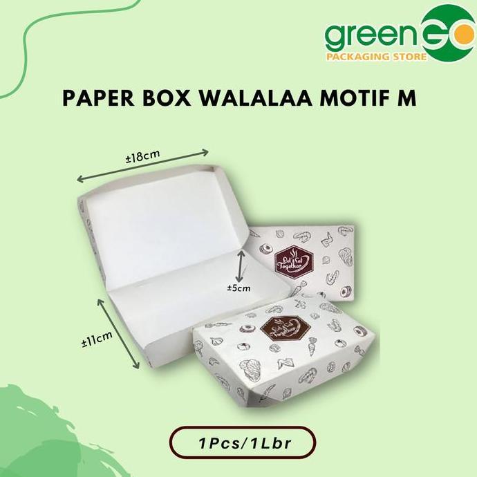 Expert- PAPER BOX WALALAA MOTIF SIZE M 18CM SATUAN ECER PAPER LUNCH BOX GAMBAR