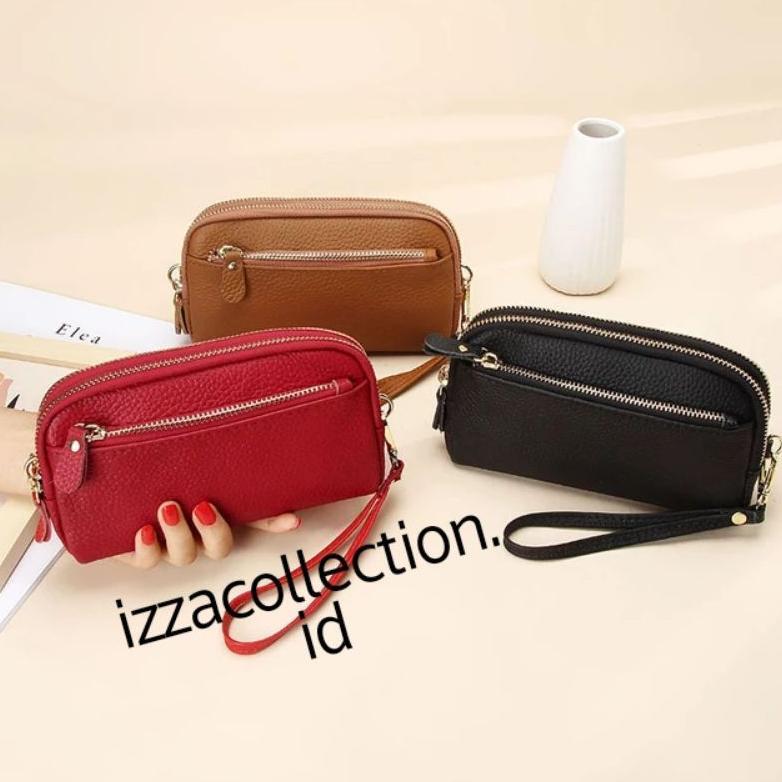 Cuci Gudang Dompet Wanita Panjang 3 Resleting Muat Hp 7 Inch Kunci Dan Uang Kosmetik Korean Stile Vi