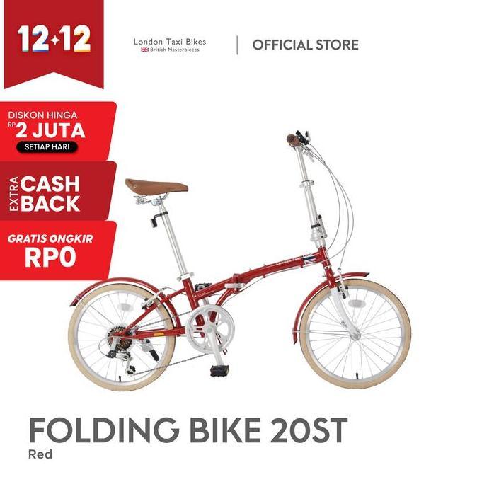 Terlaris Sepeda Lipat London Taxi Folding Bike 206S - Red