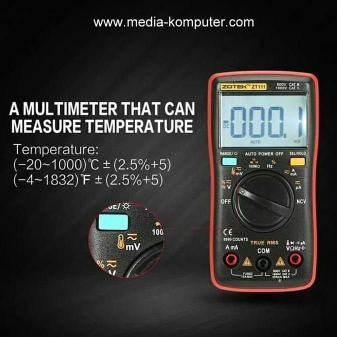 Expert- Digital Multimeter Zotek ZT111 NVC + Auto Range Multitester