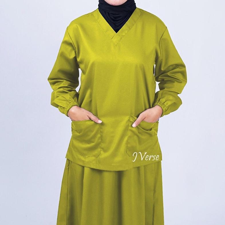 Terlaris Baju Oka Rok Lengan Panjang / Baju Perawat Set Rok