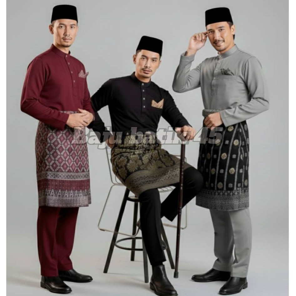 satu set dengan celana baju kurung Melayu baju teluk belanga baju melay