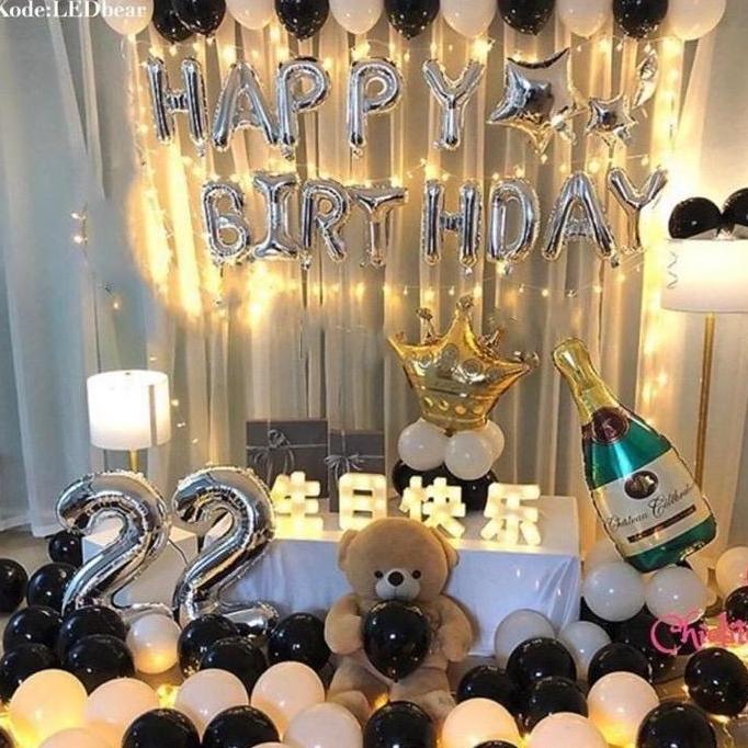 Paket dekorasi ulang tahun dewasa LED romantis surprise