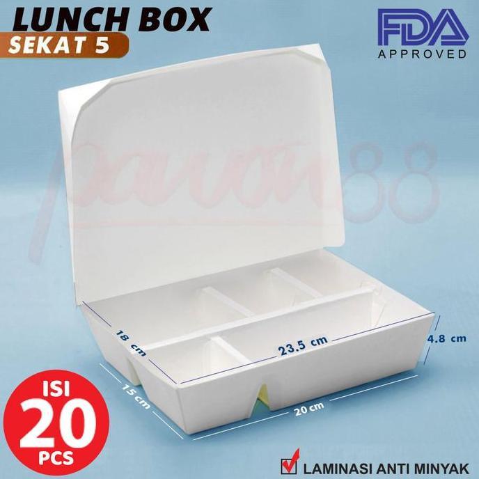 Paper Lunch Box SEKAT 5 - Lunch Box Paper SEKAT 5 - ( 20 Pcs )