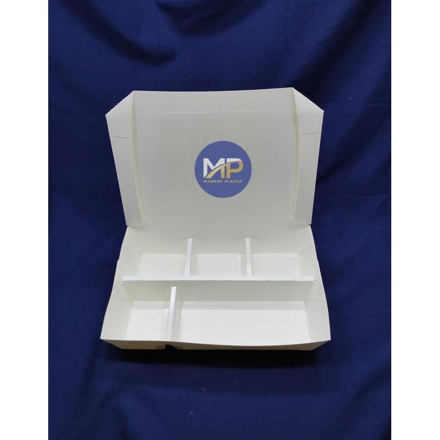 Paper Lunch Box Sekat 5 / Kotak Makan Kertas Sekat 5 -50pcs