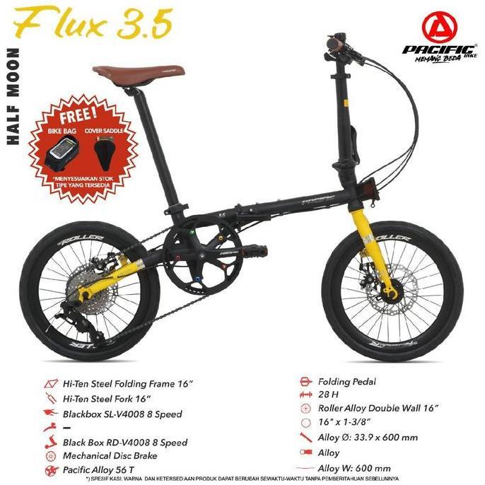 Terlaris Pacific Flux 3.5 Sepeda Lipat Ukuran 16 Original Garansi 5 Tahun