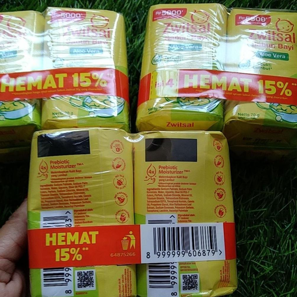 Grade Ori Zwitsal Sabun Baby Paket Hemat Isi 4 X70 G