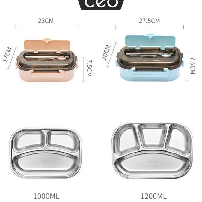 CEO Tempat Makan Stainless Steel Lunch Box Stainless Steel Kotak Makan