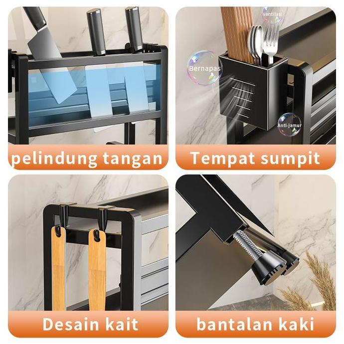 Rak Bumbu Dapur Stainless Steel Rak Dapur Serbaguna