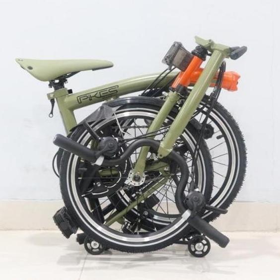 Terlaris Sepeda Lipat Element Pikes Gen 2 Nature Green Orange Stang M New