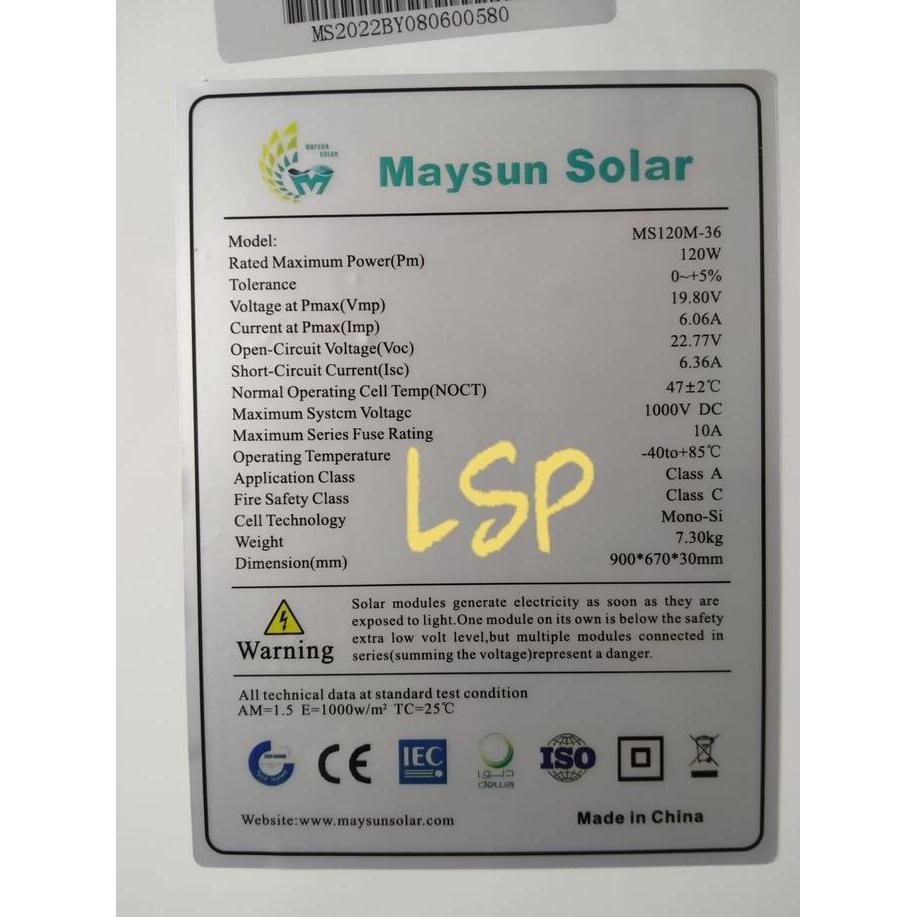 Sungd- Solar Panel Mono 120Wp (Maysun Solar)