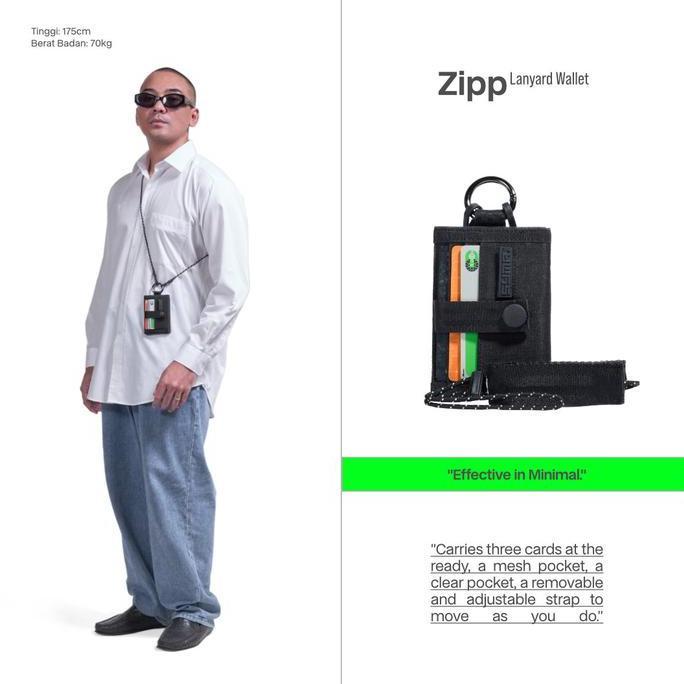 Bag- Syma. Zipp Lanyard Wallet Black