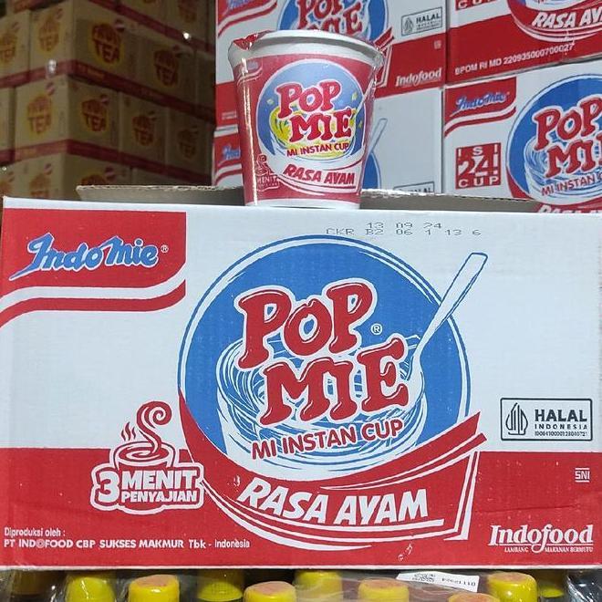 Pop Mie Rasa Ayam 1 Dus Isi 24 Pcs Noodles N Indomie Kuah Cup Food