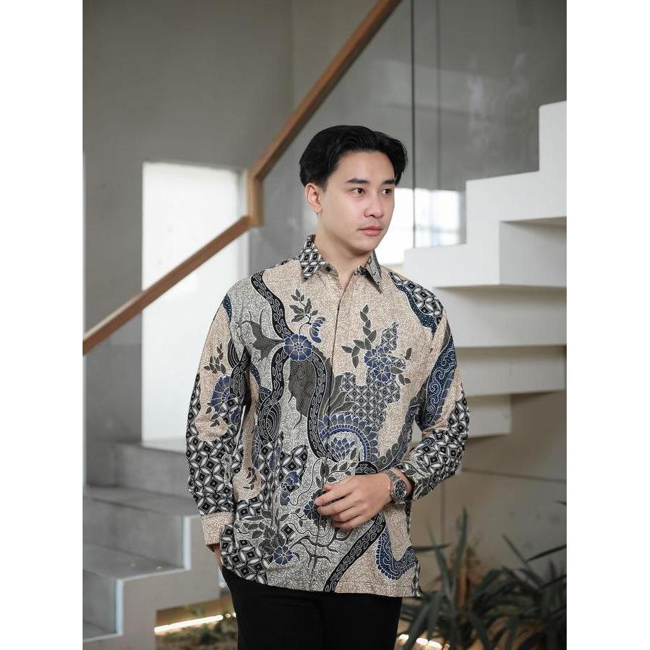 Hardi Batik Dobby - ANDARA CREAM | Kemeja Batik Pria Lengan Panjang