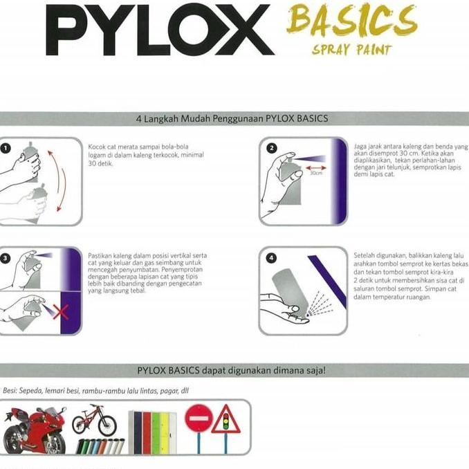 Wutwut- Pylox Basics Nippon Paint Cat Semprot Mobil Besi Pylox Basic Motor
