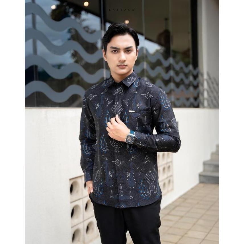 Laskala Batik Premium Pedro Kemeja Batik Pria Slimfit Lengan Panjang