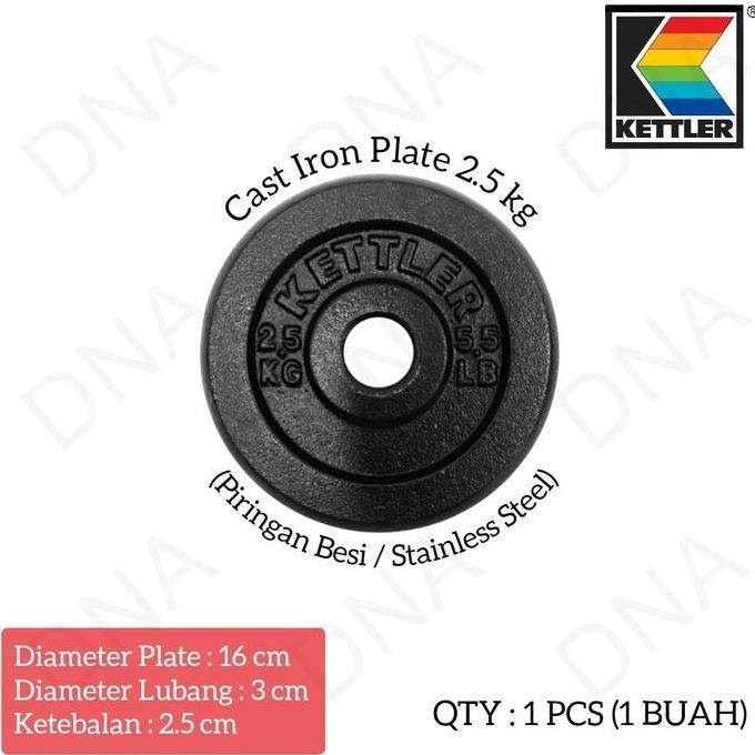 Kettler Iron Weight Plate 2.5 KG / Piring Barbel Besi
