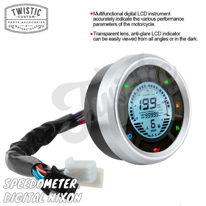 Speedometer Digital Nixon Motor Custom Universal Scrambler Tracker Original Dan Terpercaya