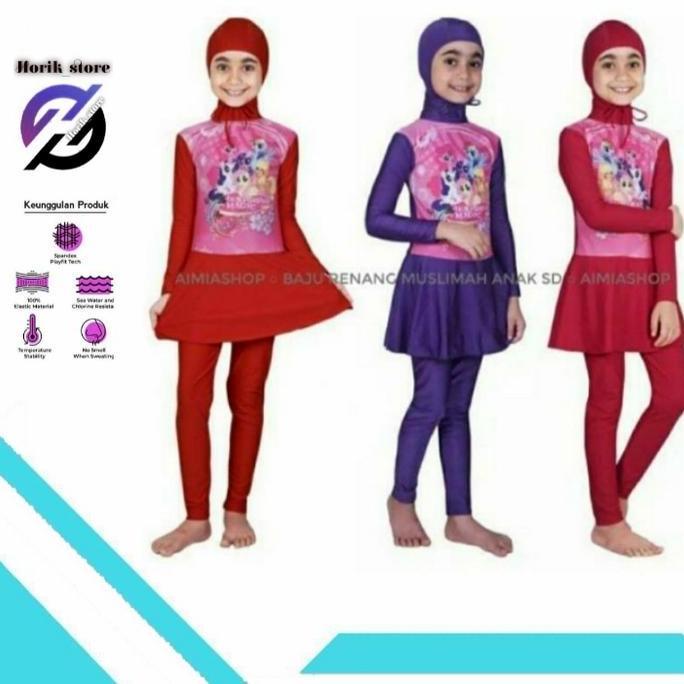 ASLI baju renang muslimah anak TK baju renang muslimah READY STOCK
