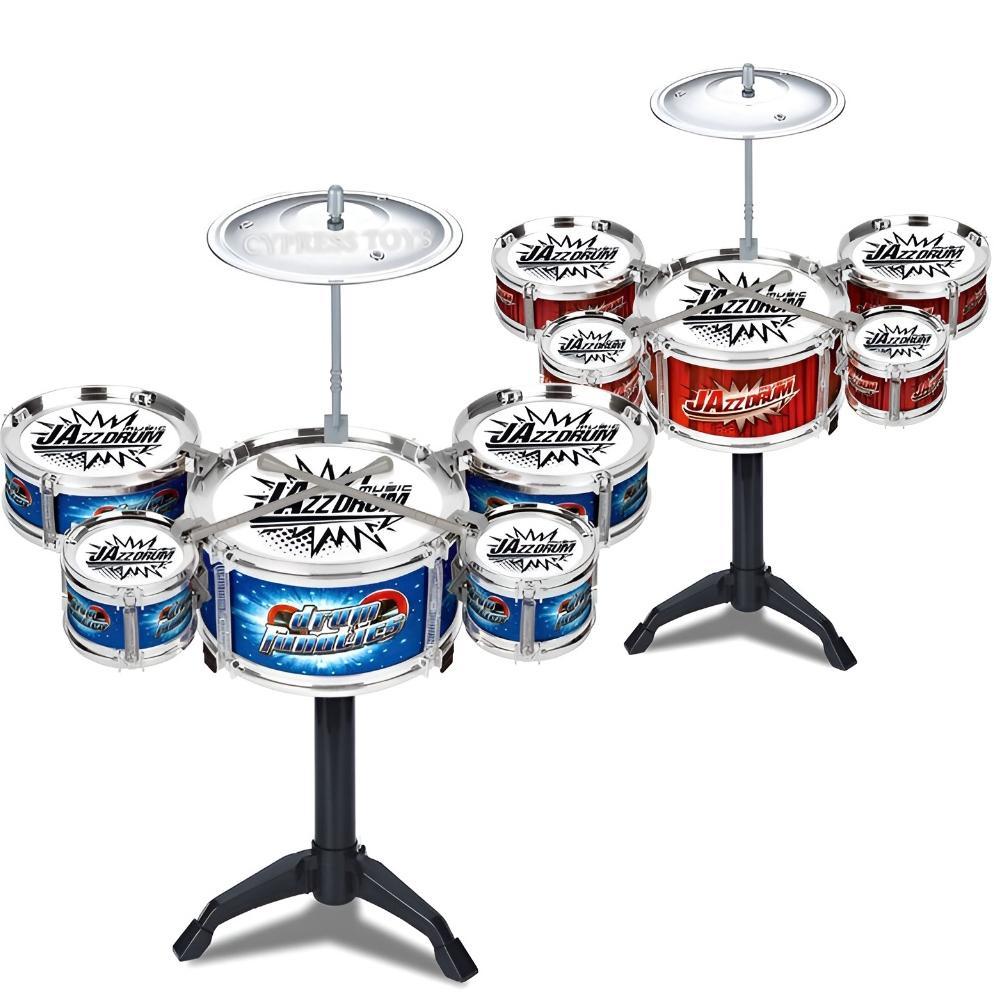 Mainan Drum Jazz Jumbo Set Edukasi Bass Cymbal Stik Kursi Kado Ultah