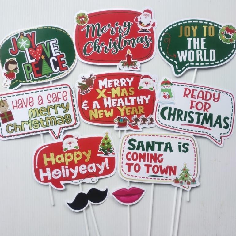PROPS PHOTOBOOTH CHRISTMAS 8PC DEKORASI NATAL
