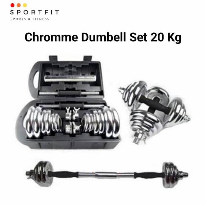Chromme Dumbell Set 20kg | Barbel Set 20kg | Dumbel Set 20kg