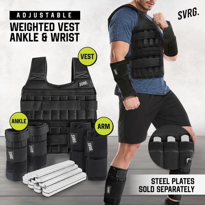 Svarga Adjustable Weighted Vest - Wrist & Ankle Weight - Rompi Beban