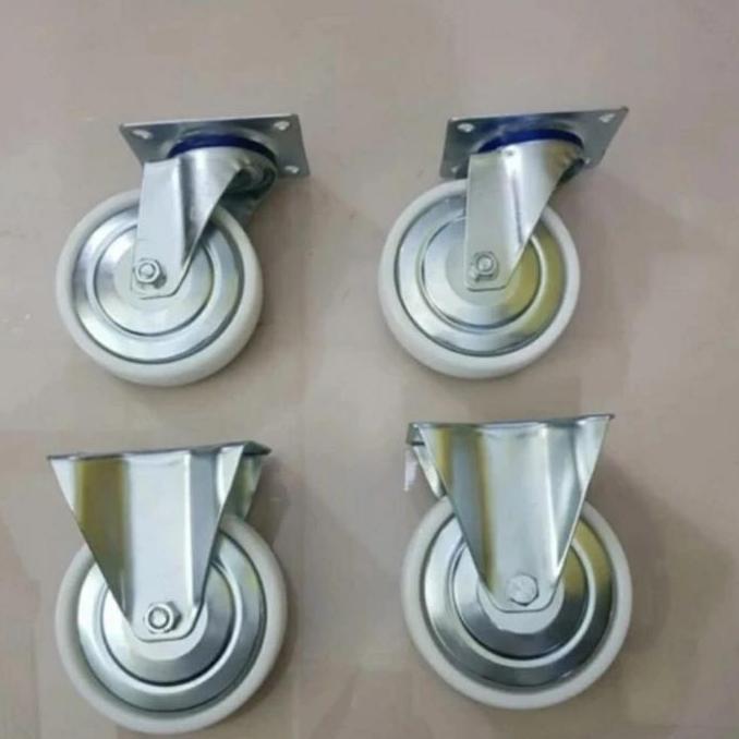 Roda Troli Nilon 6 inch (2 Hidup 2 Mati)