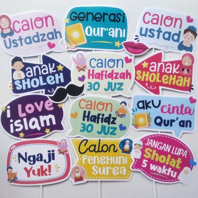 ANAK MUSLIM MENGAJI PROPS PHOTOBOOTH ANAK TPQ ANAK SEKOLAH