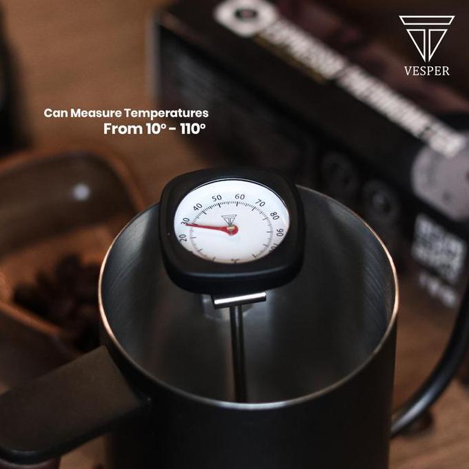 big sale vesper thermometer espresso coffee milk with black rubber / thermometer dapur alat ukur suh