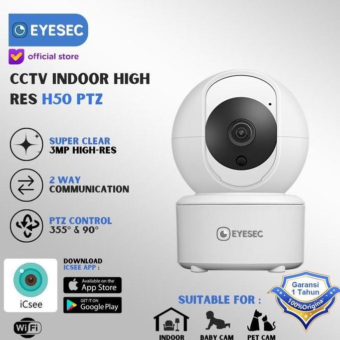EYESEC Indoor CCTV PTZ Wireless Smart IP Camera FHD WIFI ICSEE H50