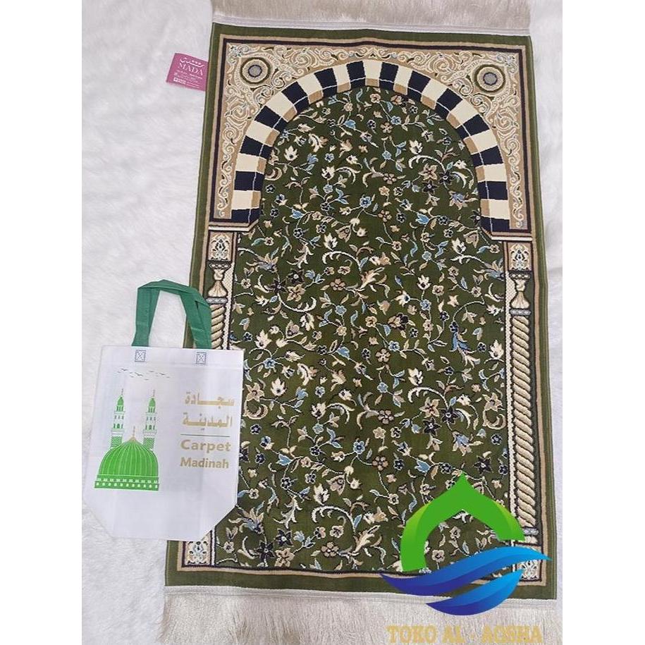 Sajadah Rawdah Rug warna hijau- ori madinah