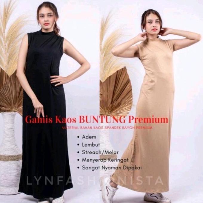 Manset Gamis Wanita Muslim Tangan Buntung Bahan Kaos Spandek Tebal Stretch/H07