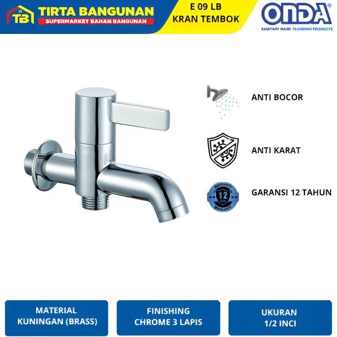 Murah Onda E 09 Lb Kran Cabang Keran Air 2 Cabang Shower Anti Bocor Anti Karat 1/2 Inci