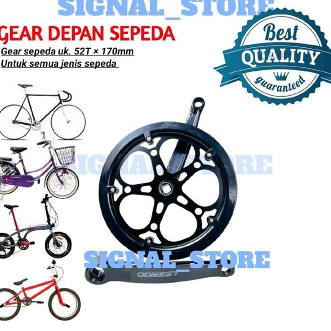 Gear Depan Sepeda Crank Sepeda Gear Depan 52T X 170Mm Kotak Lipat Fixie Minion Dan Lain Lain Untuk S