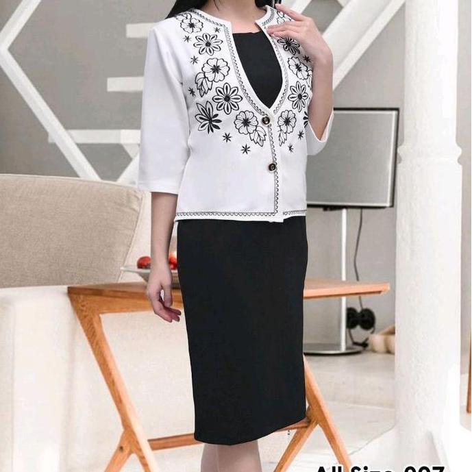 Dress blazer bordir 907 / dress blazer scuba import 1 set