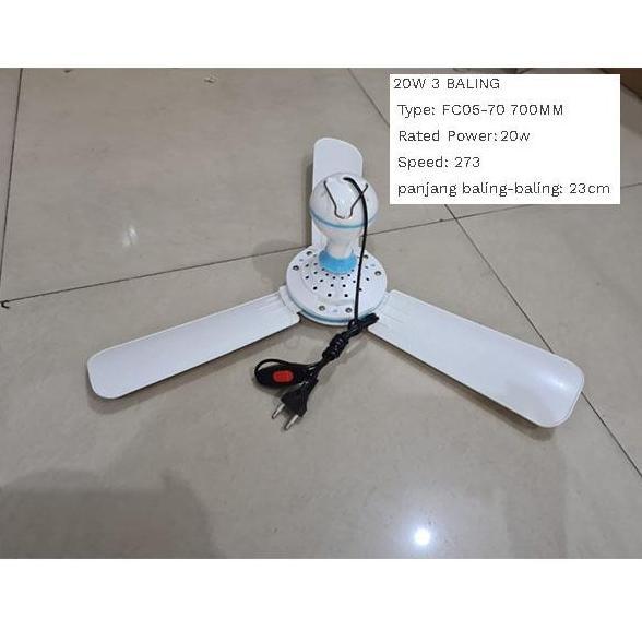 Kipas Angin Gantung Niga 20 Watt 3 Baling helifan MURAH
