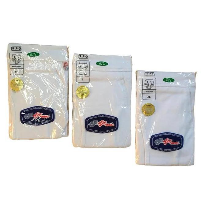 Promo [[ 6 Pcs ]] Celana Dalam Cd Pria Gt Man 704 B Putih Bahan Katun / CD GT Man 704BW Khusus Putih
