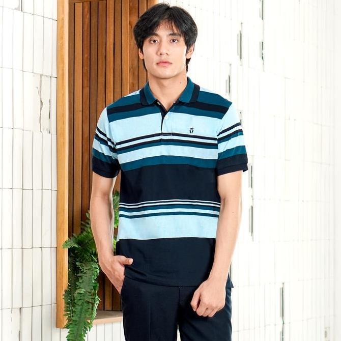 MATSUDA Kurume Kaos Polo Shirt Pria Kerah