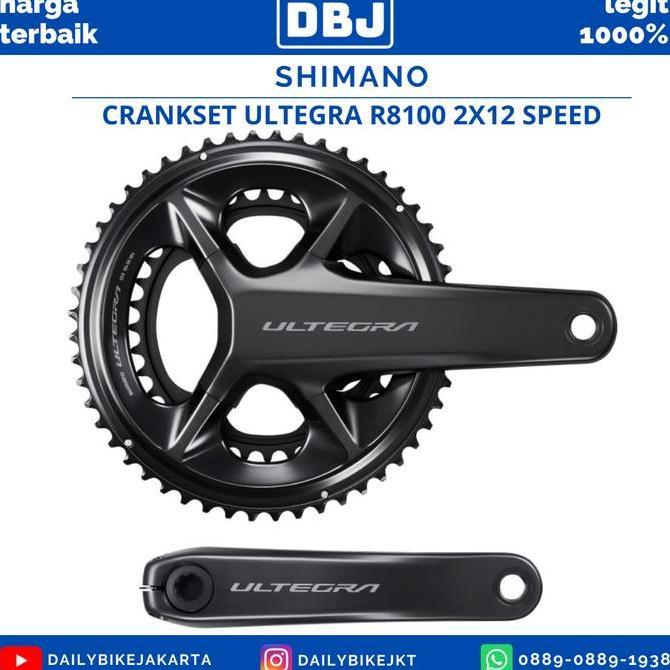 Promo CRANKSET SHIMANO ULTEGRA FC R8100 2X12 SPEED CRANKSET SEPEDA ROADBIKE COD