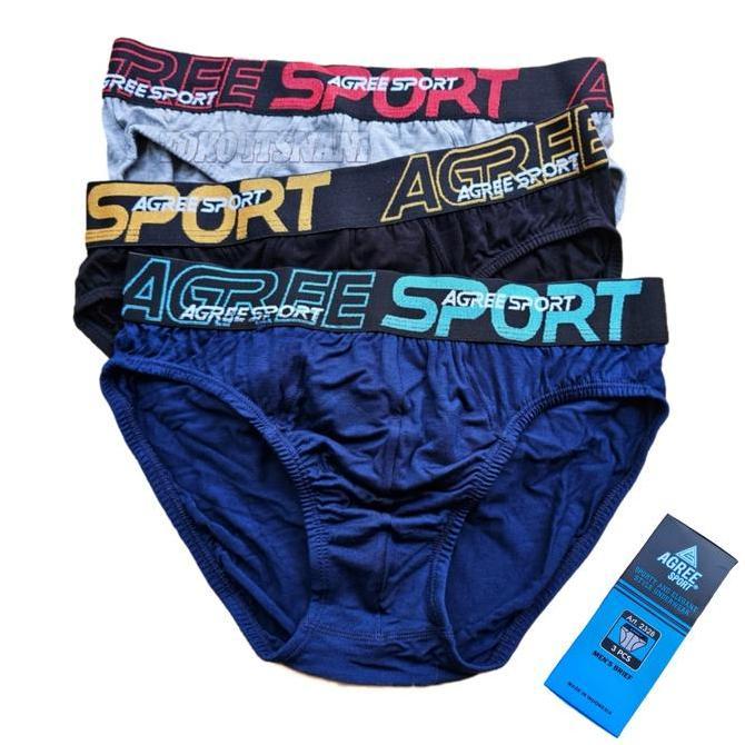 Promo Cd Pria Agree Sport 2328 Karet Boxer | Celana Dalam Pria Bahan Katun Lembut isi 3 Diskon