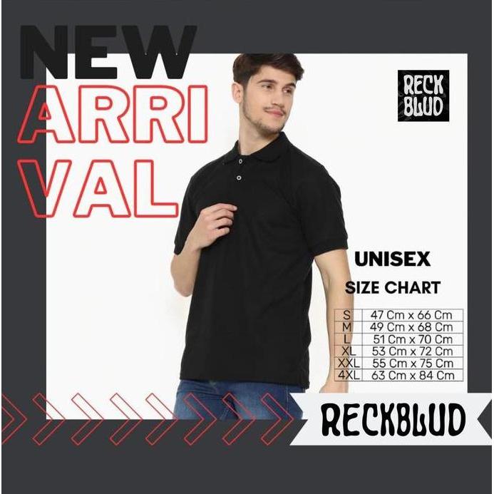 Reckblud  Kaos Polo Lengan Panjang Kerah T-Shirt Pria Wanita Putih