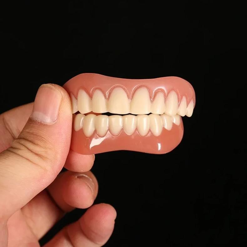 New False Teeth Silicone Upper & Lower Veneers Perfect Laugh Veneers Dentures Paste Fake Teeth Brace